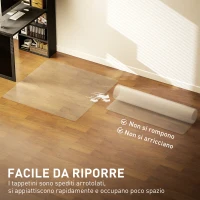 HOMCOM Tappetino Salvapavimento 120x120 cm in Plastica Trasparente per Sedia da Ufficio(m-5)