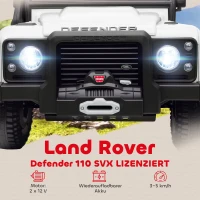 AIYAPLAY Kinder Elektroauto, 12V batterij-aangedreven, afstandsbediening, muziekfunctie, hoorn, LED-lampen, Wit(m-4)