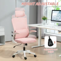Vinsetto Scaun de Birou Ergonomic cu Tetieră Detașabilă Roz(m-4)