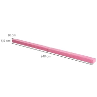 HOMCOM Poutre de gymnastique pliable poutre d'équilibre antidérapante 2,1 m revêtement daim rose(m-3)