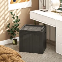 HOMCOM 107 L Plastic Storage Chest with Lid - Charcoal Grey(m-9)