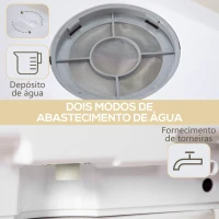 HOMCOM Máquina de Lavar Loiça de Bancada Máquina de Lavar Loiça Pequena com 5+1 Programas Depósito de Água de 6L 45x44x45,8 cm Branco(m-6)