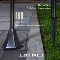 Outsunny 1.2m Solar Powered Outdoor Lamp Post - Black(m-8)