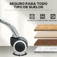 Vinsetto Silla de Escritorio Giratoria con Altura Ajustable Respaldo Reclinable Reposacabezas Regulable y Soporte Lumbar Gris(m-9)