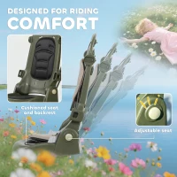 AIYAPLAY 5 in 1 Kids Trike with Adjustable Backrest, Toddler Tricycle with Push Handlebar, Adjustable Backrest, Dark Green(m-7)