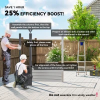 Outsunny 3.7 x 7.9ft Galvanised Steel Shed, with Latched Door and Padlock - Grey(m-4)