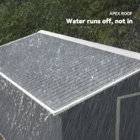 Outsunny 13 x 11ft Garden Metal Storage Shed, Outdoor Storage Tool House with Ventilation Slots, Floor Foundation and Lockable Double Doors, Grey(m-7)