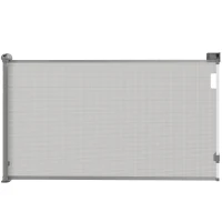 PawHut Barrière rétractable pour chien de 0 à149 cm verrouillage automatique - gris(m-11)