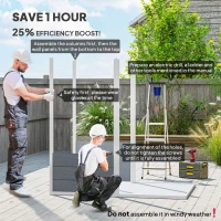 Outsunny 4 x 6ft Garden Shed, Plastic Shed with Floor, Window, Lockable Door and Vents, Resin Tool Shed for Outdoor Patio Storage, Zero Maintenance, Grey(m-4)