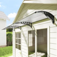 Outsunny Marquesinas para Puertas y Ventanas 90x295x23,5 cm Tejadillo de Protección contra Sol y Lluvia Diseño Moderno Aleación de Aluminio  Transparente(m-9)