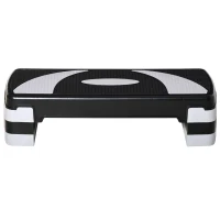 HOMCOM Stepper da Aerobica Regolabile in Altezza 10-15-20 cm Antiscivolo, Nero e Grigio(m-1)