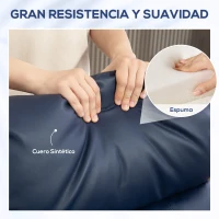 HOMCOM Sillón de Masaje Reclinable con Mando a Distancia Bolsillo Lateral y Temporizador Tapizado en PU 68x88x98 cm Azul Oscuro(m-6)
