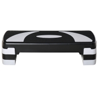 HOMCOM Aerobic-Stepper 3-stufig höhenverstellbar 80 x 31 x 20 cm Schwarz+Grau