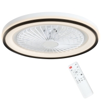 HOMCOM Ventoinha de Teto com Luz LED 48,5 W Motor DC Reversível Silenciosa com Controlo Remoto 6 Velocidades Temporizador  Ø48x13 cm Branco