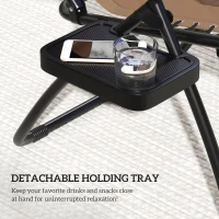 Outsunny Zero Gravity Lounger Chair Set of 2, Folding Reclining Patio Chair with Shade Cover, Cup Holder, Soft Cushion and Headrest for Poolside, Camping, Coffee(m-8)