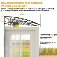 Outsunny Copertina pentru exterior, 90x295x23.5 cm, negru(m-7)