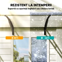 Outsunny Copertina pentru exterior, 90x295x23.5 cm, negru(m-6)