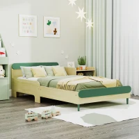 AIYAPLAY Toddler Bed with Safety Rail, for Ages 3-10 Years, 195 x 103 x 60.5cm, Green(m-10)