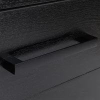 HOMCOM Cassettiera Portadocumenti da Ufficio Schedario con 3 Cassetti e Serratura, in Legno, Nero, 39.2 x 40 x 65.4cm(m-8)