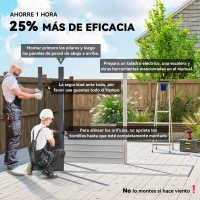 Outsunny Caseta de Jardín Exterior 2,7m² 249x121x183 cm con Doble Puerta 2 Ventilaciones y Pestillo Gris(m-4)