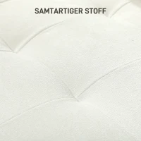 HOMCOM 3-Sitzer-Sofa mit dicken Kissen, Kautschukholz, Stoffbezug, Polstersofa für Wohnzimmer, Büro, Schlafzimmer, Cremeweiß(m-6)