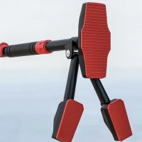 SPORTNOW Barre de traction réglable de 80 à 110 cm, barre de porte niveau intégré, structure triangulaire, jusqu'à 225 kg, noir(m-9)