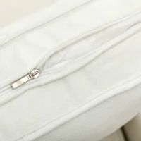 HOMCOM Divano a 3 posti con Cuscini, Rivestito in tessuto, 185x79x82 cm, Bianco crema(m-4)