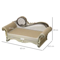 PawHut Arranhador para Gatos em Forma de Sofá 2 em 1 Arranhador para Gatos com Catnip para Interior 60x29,5x29 cm Bege(m-3)