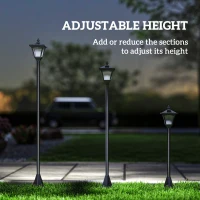 Outsunny 1.2m Solar Powered Outdoor Lamp Post - Black(m-6)