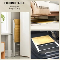 HOMCOM Compact Folding Desk for Small Spaces, Foldable Computer Desk with Storage Shelf for Home Office, 2-Tier Study Writing Table, 86 x 66 x 82 cm, Maple Wood-effect(m-4)