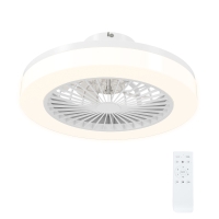HOMCOM Deckenventilator mit LED-Lampe, 6 Geschwindigkeiten, Fernbedienung, Weiß