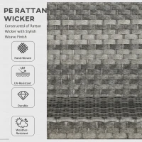 Outsunny Seven-Piece Firepit Table Rattan Sofa Set - Grey(m-4)