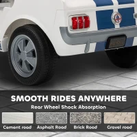 AIYAPLAY Auto elettrica 12V con licenza Ford Shelby GT 350 veicolo elettrico telecomando telecomando 2,4G 3-6 anni bianco(m-4)