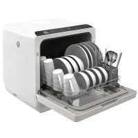 HOMCOM Máquina de Lavar Loiça de Bancada Máquina de Lavar Loiça Pequena com 5+1 Programas Depósito de Água de 6L 45x44x45,8 cm Branco(m-11)