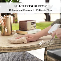 Outsunny Five-Piece Rattan Garden Set, with Two-Tier Table - Grey(m-5)