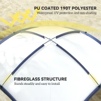 Outsunny Gazebo da Giardino con Paletti Corde e Borsa di Trasporto Poliestere 350 x 350 x 230 cm Bianco Blu(m-4)