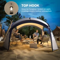 Outsunny Gazebo da Giardino con Paletti Corde e Borsa di Trasporto Poliestere 350 x 350 x 230 cm Bianco Blu(m-5)