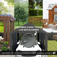 Outsunny Garaje Exterior para Coche 6x3,6 m Impermeable con Tejido PE Resistente Marco de Acero Paredes Desmontables Gris Oscuro(m-4)