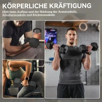 HOMCOM Hexagon Hanteln, 2er Set Hanteln mit gerändeltem Griff, Kurzhantelset aus Gusseisen, 2 x 6 kg, Kurzhanteln für Männer Frauen, Zuhause, Fitnessstudio, Krafttraining(m-7)