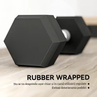 HOMCOM Haltere Antiderapant 6kg Negru(m-4)