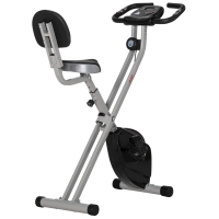 HOMCOM Bicicleta Estática Plegable con Respaldo 8 Niveles de Resistencia Volante Pantalla LCD Pulsómetro y Sillín Ajustable