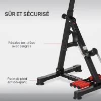 HOMCOM Vélo d'entraînement pour la rééducation des bras et des jambes avec hauteur et largeur réglable, masseurs, LCD, noir(m-7)