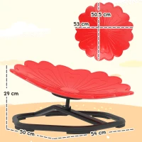 AIYAPLAY Flower-Shaped Sensory Spinning Chair with Non-Slip Base for Balance/Coordination, Red(m-3)