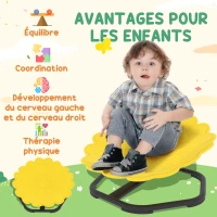 AIYAPLAY Chaise pivotante sensorielle pour enfant, siège pivotant pour l'entraînement de l'équilibre et de la coordination, jaune(m-4)