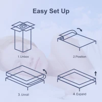 HOMCOM Matras 90x200 cm 25,8 cm hoogte 7-zones ergonomisch met afneembare wasbare hoes(m-8)