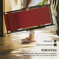 Outsunny Set 2 Sedie Poltrona Sdraio da Esterni, Pieghevoli e Reclinabili, in Alluminio, 96.5x58x91.5 cm, Rosso(m-4)