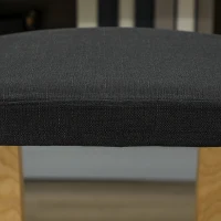 HOMCOM Sedia Inginocchiatoio con Movimento a Dondolo, in Tessuto Effetto Lino e Legno di Betulla, 50x73x55 cm, Nero(m-9)