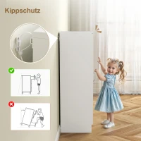 HOMCOM Szafka na buty z cichymi zawiasami, regulowane półki, 6-poziomowy regał na buty do przedpokoju, na 14 par, 55 x 35 x 108 cm, drewno, Biały(m-7)