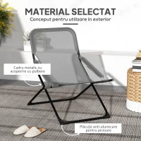 Outsunny Scaune Rabatabile Pliabile de Terasa cu Spatar Reglabil(m-5)