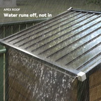 Outsunny 7 x 4ft Garden Shed, Easy to Assemble, Upgraded Galvanised Steel Frame with Foundation Kit, Double Doors with Lock, Outdoor Metal Shed with Vents and Gloves, Garden Storage Shed, Natural(m-8)